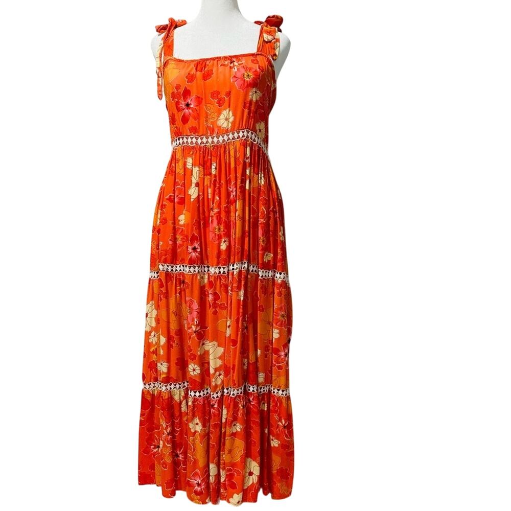ZLEurope Maxi dress with cutout detail, red/orange, size medium